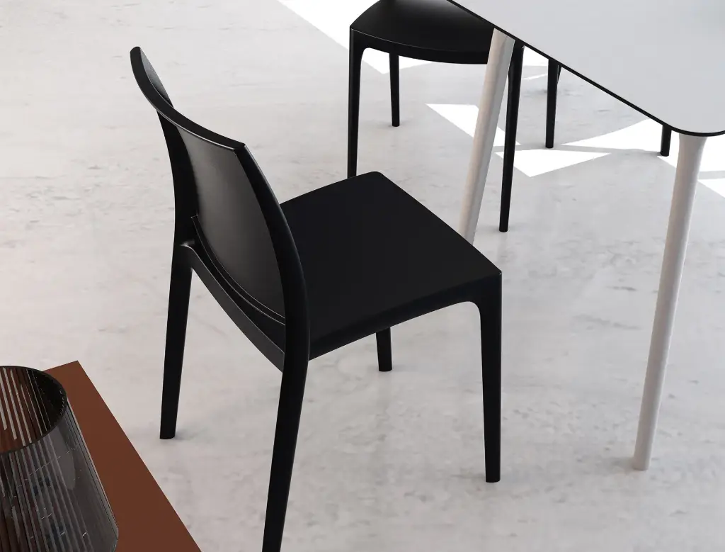[CH00540BL] Chaise ENZO noir