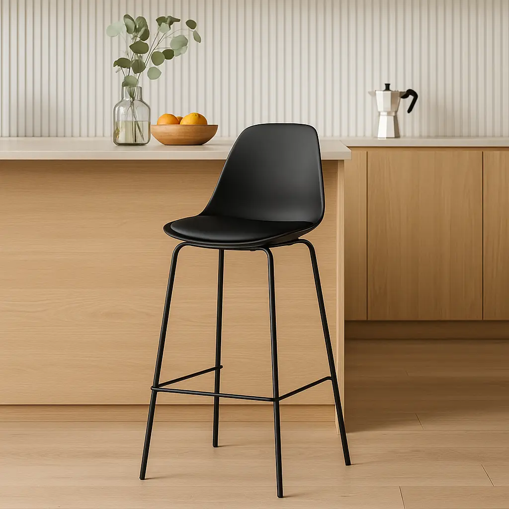 [BS01420BL] COOKIE black bar stool