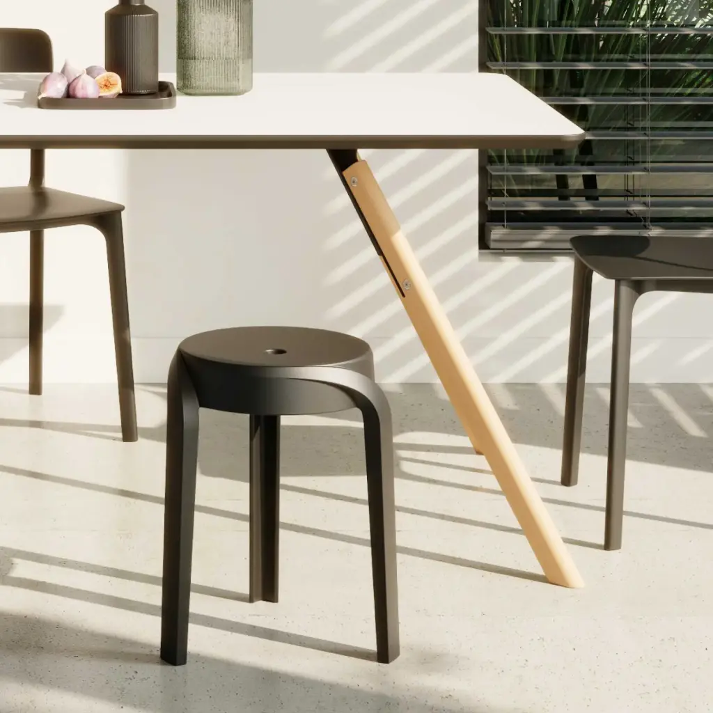 [LS01310BL] Tabouret POMPA noir