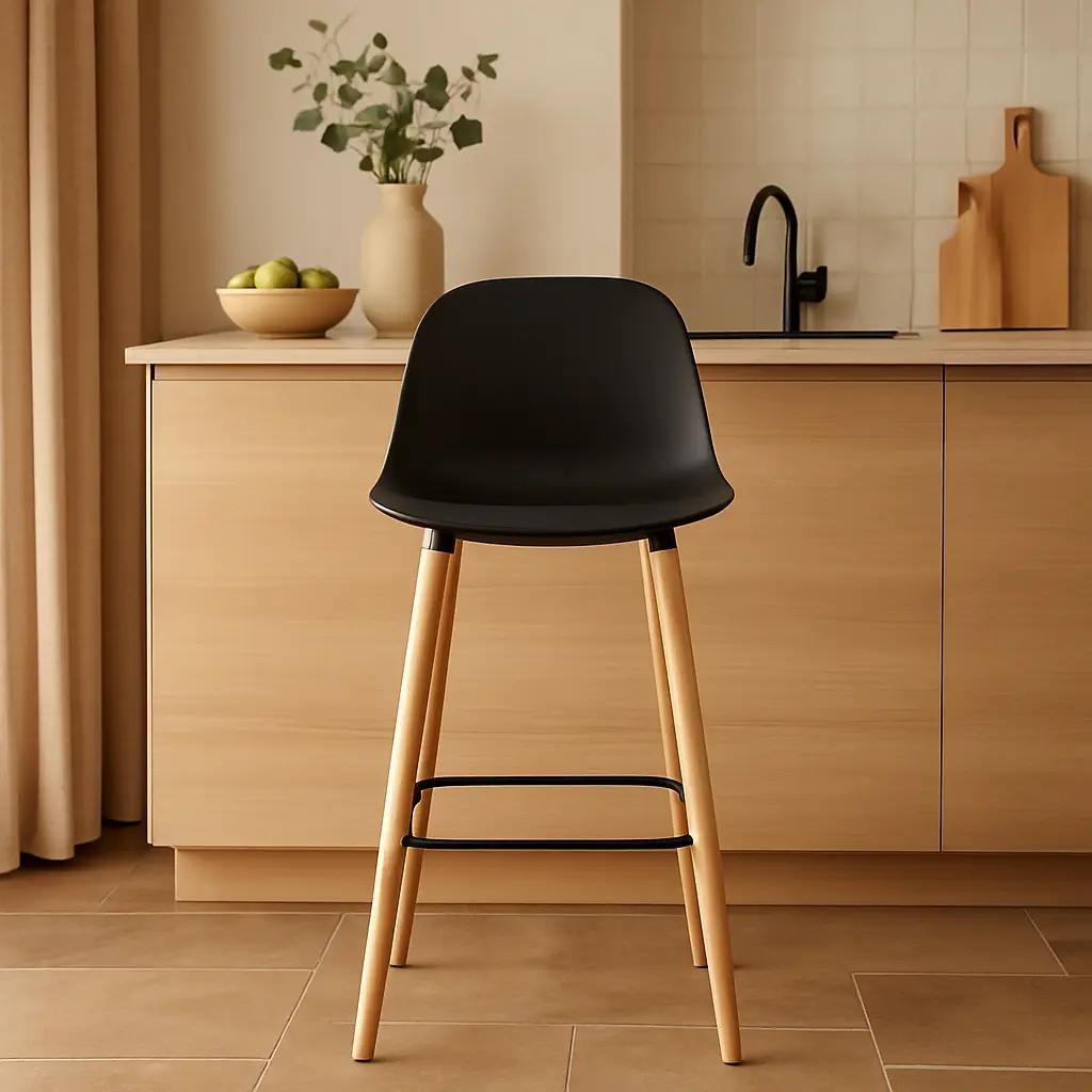 [BS06790BL] TATSU Mini black bar stool