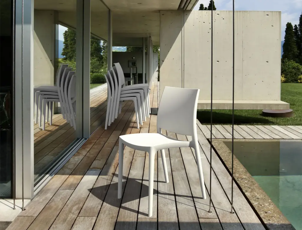 [CH00530WH] Chaise ENZO blanche