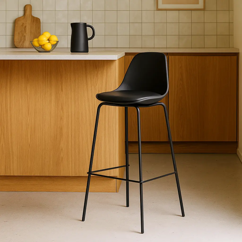 [BS01400BL] COOKIE mini black bar stool