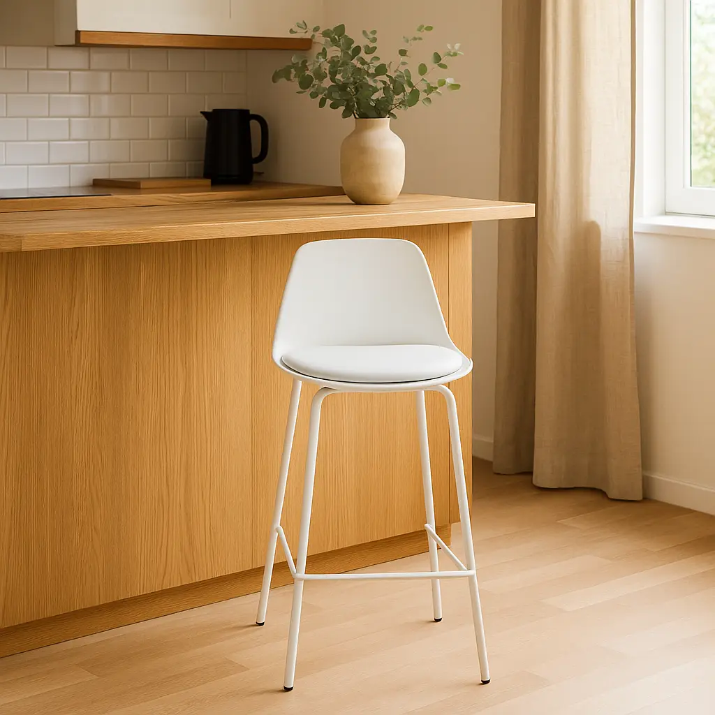 [BS01410WH] Tabouret de bar COOKIE mini Blanc