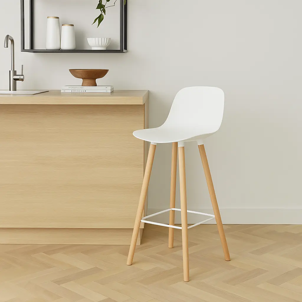 [BS05320WH] TATSU Mini white bar stool